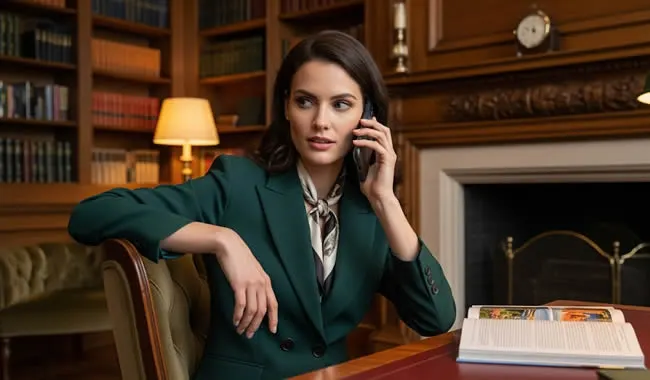 An Elegant Woman on the Phone